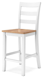 Gesthaven Natural/White Counter Height Barstool (Set of 2) - D398-124X2