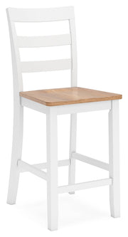 Gesthaven Natural/White Counter Height Dining Table and 4 Barstools (Set of 5) - D398-223