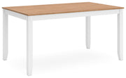 Gesthaven Natural/White Dining Table with 4 Chairs and Bench (Set of 6) - D398-325