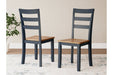 Gesthaven Natural/Blue Dining Table and 2 Chairs - Gate FurnitureDining Room Set