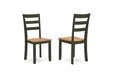 Gesthaven Natural/Green Dining Table and 2 Chairs - Gate FurnitureDining Room Set