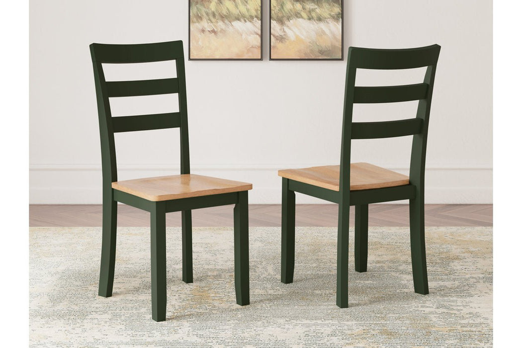 Gesthaven Natural/Green Dining Table and 2 Chairs - Gate FurnitureDining Room Set