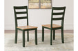 Gesthaven Natural/Green Dining Table and 2 Chairs - Gate FurnitureDining Room Set