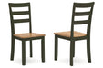 Gesthaven Natural/Green Dining Table and 4 Chairs - Gate FurnitureDining Room Set
