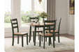 Gesthaven Natural/Green Dining Table and 4 Chairs - Gate FurnitureDining Room Set