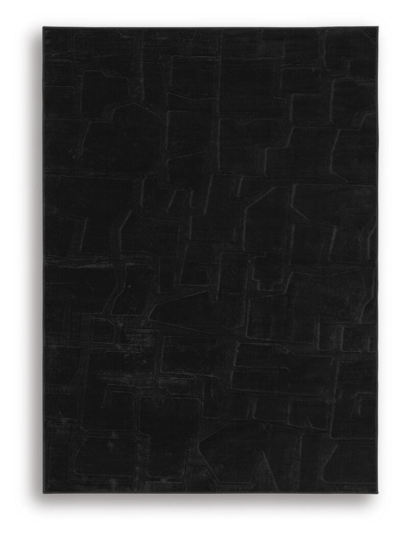 Gibbswell Black Washable 5' x 7' Area Rug - R407462