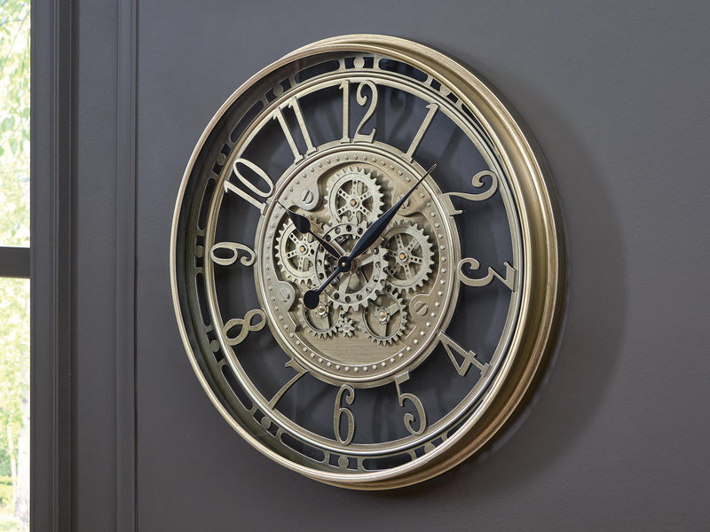 Gilover Champagne Finish Wall Clock - A8010386