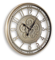 Gilover Champagne Finish Wall Clock - A8010386