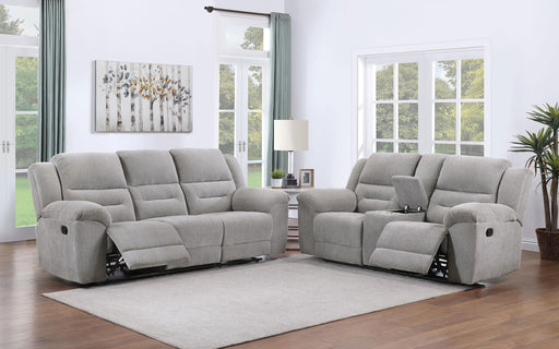 Gilson 2-piece Chenille Upholstered Reclining Sofa Set Grey - 602551-S2