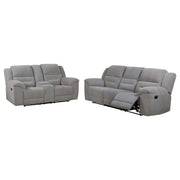 Gilson 2-piece Chenille Upholstered Reclining Sofa Set Grey - 602551-S2