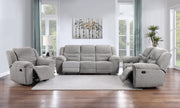 Gilson 3-piece Chenille Upholstered Reclining Sofa Set Grey - 602551-S3