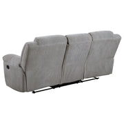 Gilson 3-piece Chenille Upholstered Reclining Sofa Set Grey - 602551-S3