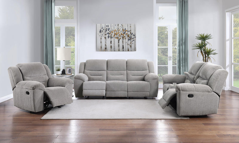 Gilson Chenille Upholstered Reclining Loveseat Grey - 602552