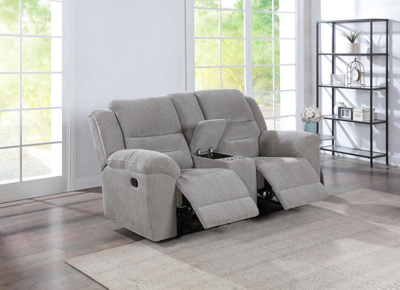 Gilson Chenille Upholstered Reclining Loveseat Grey - 602552