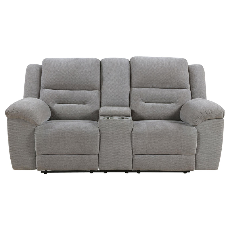 Gilson Chenille Upholstered Reclining Loveseat Grey - 602552
