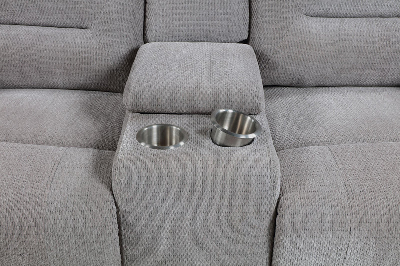 Gilson Chenille Upholstered Reclining Loveseat Grey - 602552