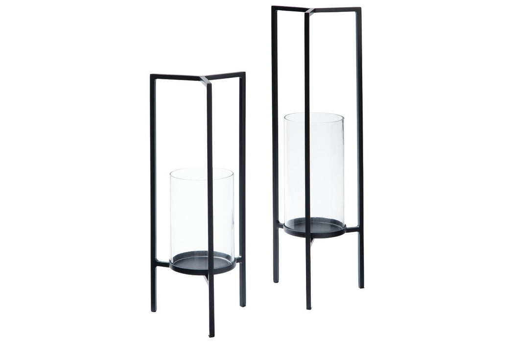 Ginette Black Candle Holder (Set of 2) - Gate FurnitureOther Products