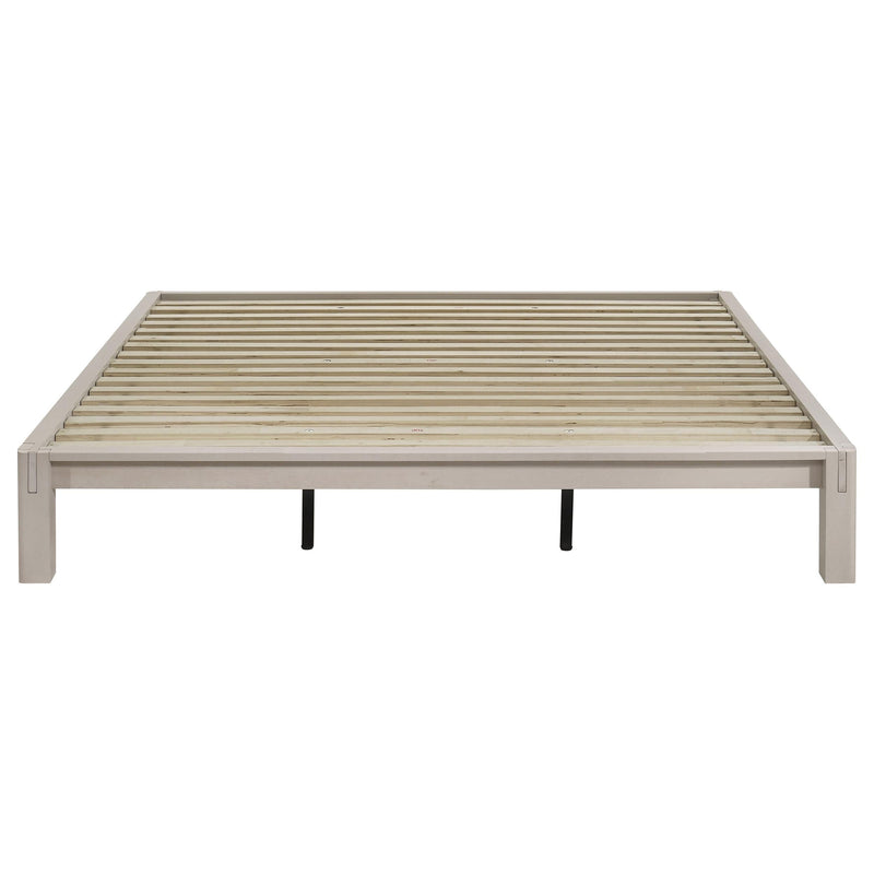 Gislen Eastern King Easy Assembly Wood Platform Bed White - 316028WHTKE