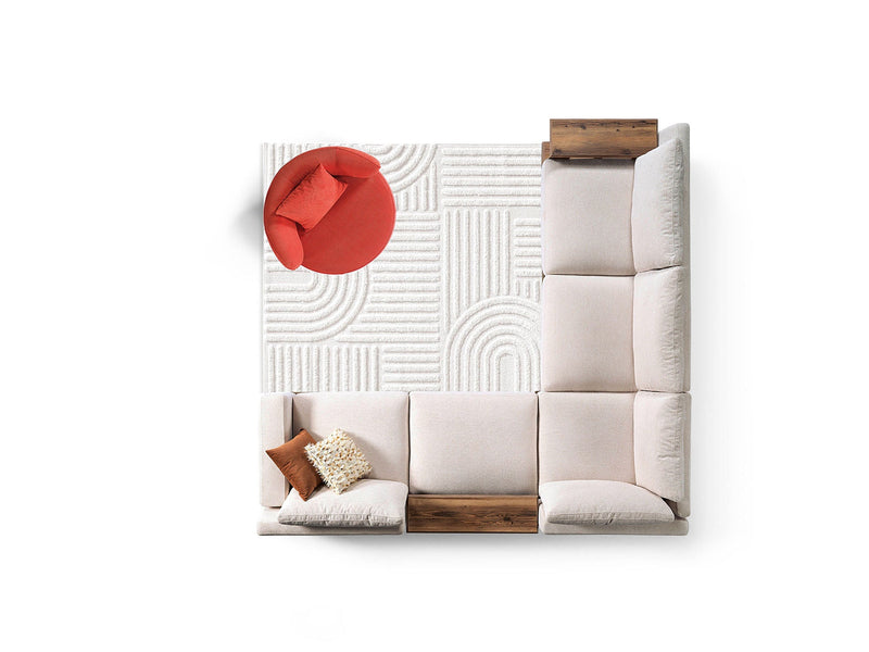 Giza Sectional Sofa in Cream - 200-ELI-GIZ-VNT-01-S