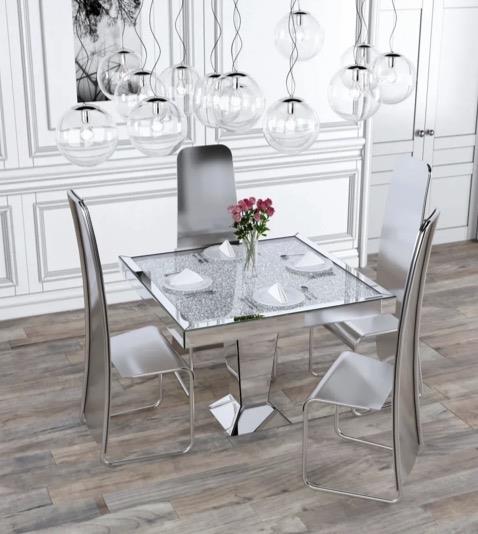 Glam H - Dining Table, Dining, , Silver Box: 1 of 1 Each - HS9090-Table
