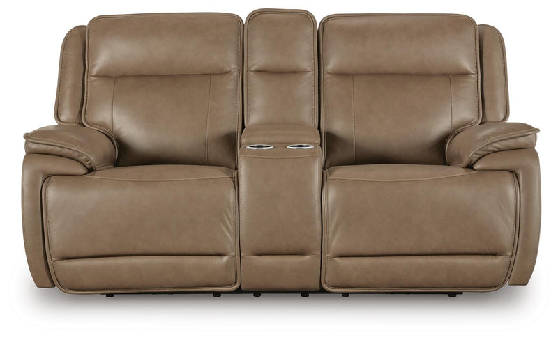 Glencroft Sahara Power Reclining Loveseat with Console - PCU1240018