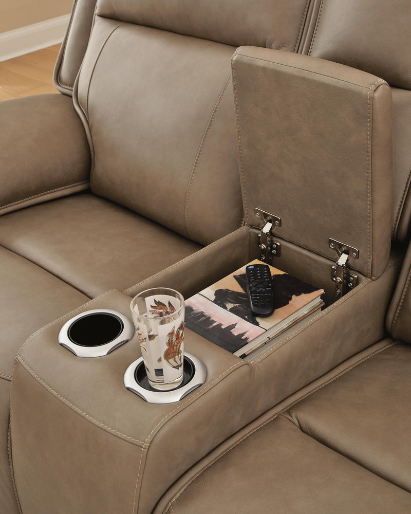 Glencroft Sahara Power Reclining Loveseat with Console - PCU1240018
