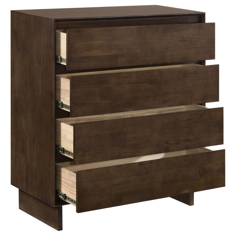 Glenwood 4-drawer Chest of Drawers Warm Brown - 225015