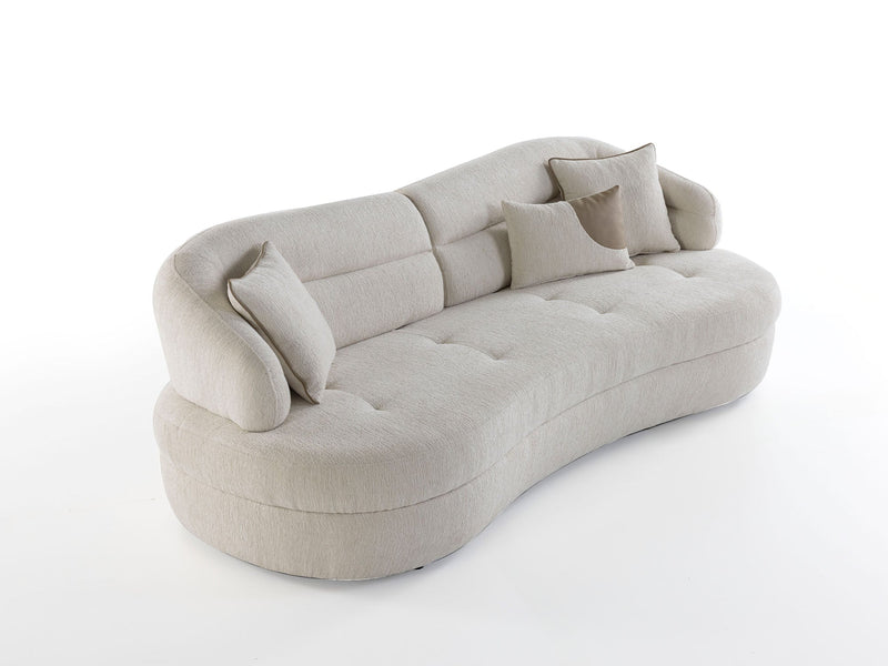 Gloria 4-pieces (2 Sofa & 2 Swivel Chair) Livingroom in Cream - 200-ZEN-GLO-CRE-3311
