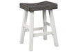 Glosco Brown Gray/Antique White Counter Height Bar Stool (Set of 2) - Gate FurnitureBarstool