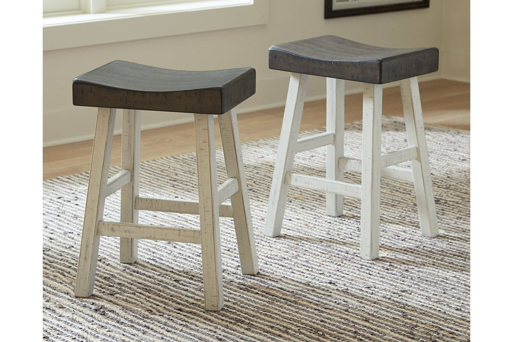 Glosco Brown Gray/Antique White Counter Height Bar Stool (Set of 2) - Gate FurnitureBarstool