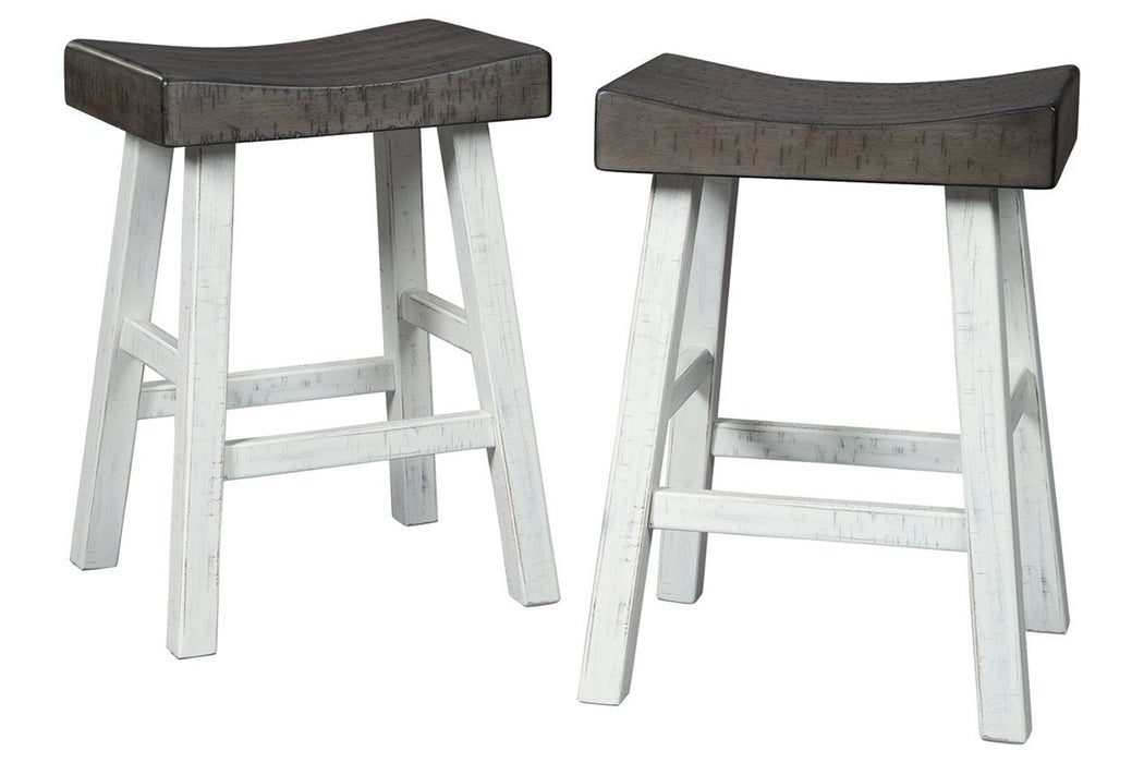 Glosco Brown Gray/Antique White Counter Height Bar Stool (Set of 2) - Gate FurnitureBarstool