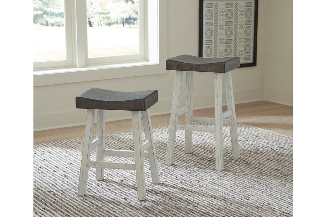Glosco Brown Gray/Antique White Counter Height Bar Stool (Set of 2) - Gate FurnitureBarstool