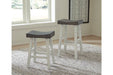 Glosco Brown Gray/Antique White Counter Height Bar Stool (Set of 2) - Gate FurnitureBarstool