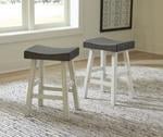 Glosco Brown Gray/Antique White Counter Height Bar Stool (Set of 2) - Gate FurnitureBarstool