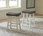 Glosco Brown Gray/Antique White Counter Height Bar Stool (Set of 2) - Gate FurnitureBarstool