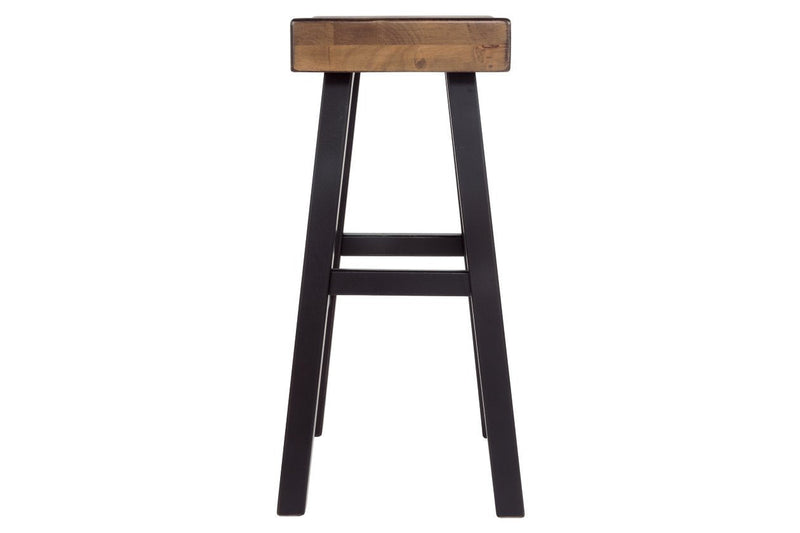 Glosco Medium Brown/Dark Brown Bar Height Bar Stool (Set of 2) - D548-030 - Lara Furniture