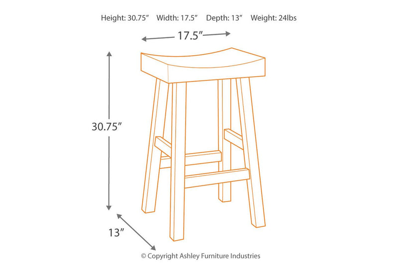 Glosco Medium Brown/Dark Brown Bar Height Bar Stool (Set of 2) - D548-030 - Lara Furniture