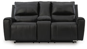 Glossmore Black Reclining Loveseat with Console - PCU1170094
