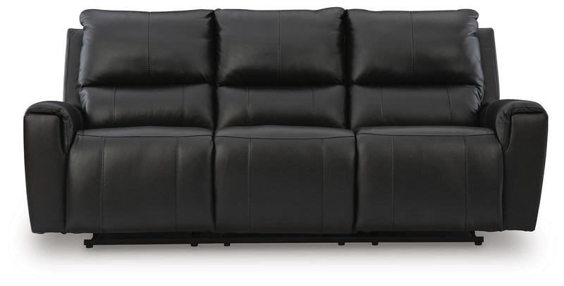 Glossmore Black Reclining Sofa - PCU1170088