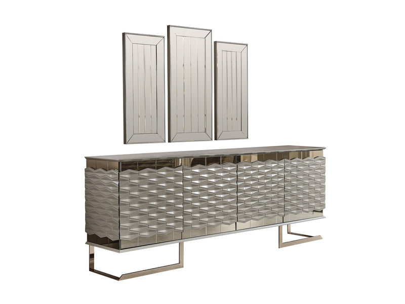 Gokce Diningroom (Consol With Mirror & Dining Table & 6 Dining Chair) - 115-GOK-DT-6-SET