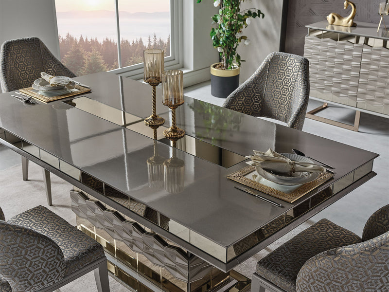 Gokce Diningroom (Consol With Mirror & Dining Table & 6 Dining Chair) - 115-GOK-DT-6-SET