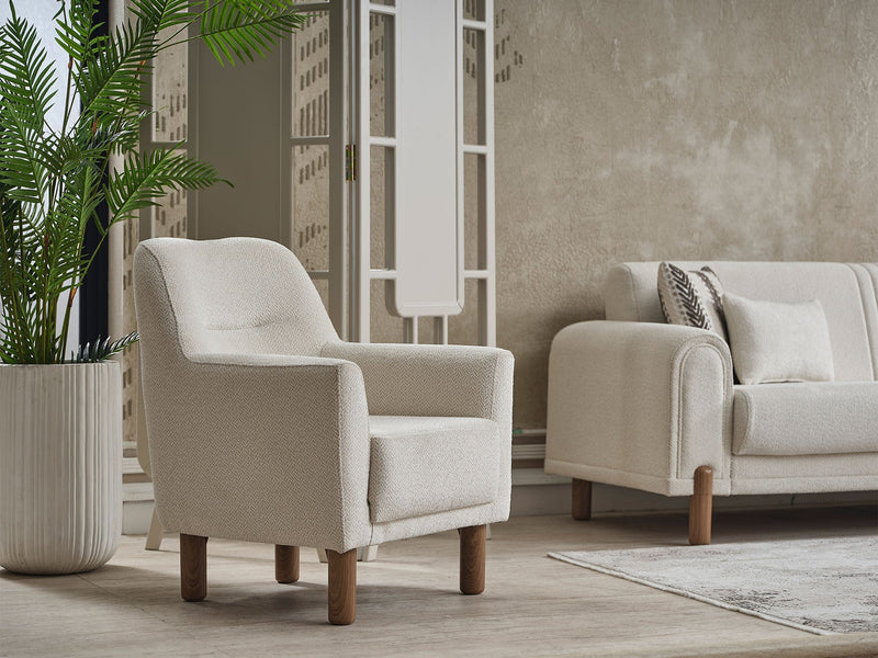 Gold 3-pieces (Sofa & Loveseat & Chair) Livingroom in Cream - 200-SER-GOL-PINAR03-321