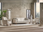 Gold Convertible Loveseat in Cream - 200-SER-GOL-PINAR03-2