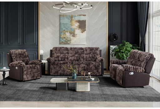 U6028 Brown Reclining Sofa/Console Reclining Loveseat/Glider Recliner - U6028-BROWN-RS/CRLS/GR-N