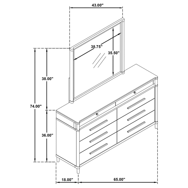 Gracemont 8-drawer Bedroom Dresser with Mirror White - 225073M