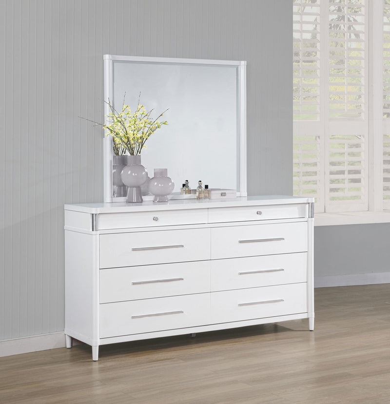 Gracemont 8-drawer Bedroom Dresser with Mirror White - 225073M