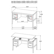 Graham 54-inch 4-drawer Double Pedestal Lift Top Computer Desk Black - 800866