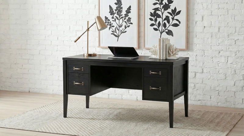 Graham 54-inch 4-drawer Double Pedestal Lift Top Computer Desk Black - 800866