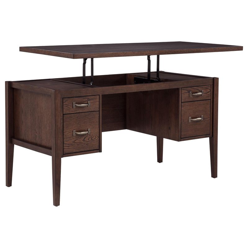 Graham 54-inch 4-drawer Double Pedestal Lift Top Computer Desk Chocolate - 800867