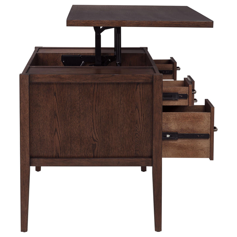 Graham 54-inch 4-drawer Double Pedestal Lift Top Computer Desk Chocolate - 800867